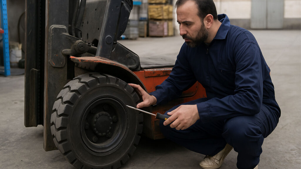 تعویض لاستیک لیفتراک